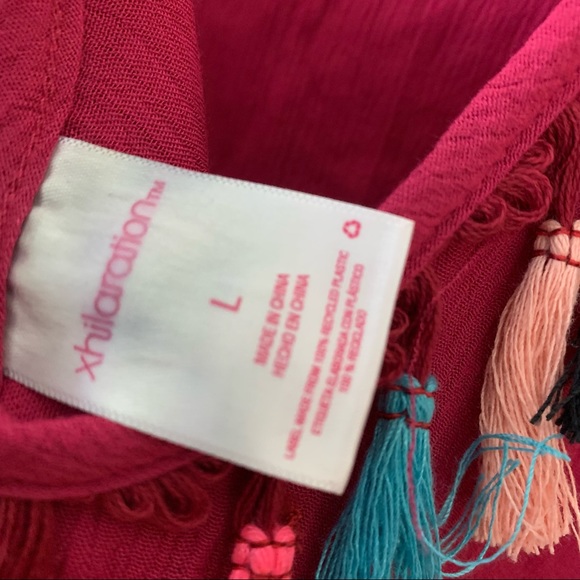 XHILARATION swim coverup dress fringe detail back Size Large - Picture 3 of 10